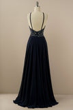 Halter Beaded backless prom kjole