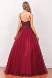 Bourgogne Beaded Lang Prom Dress