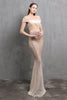 Indlæs billede til gallerivisning Guld havfrue Paillet Lang Prom Dress