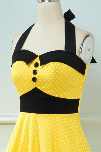 Halter Polka Prikker Vintage Kjole