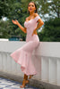 Indlæs billede til gallerivisning Pink Havfrue høj lav fest kjole