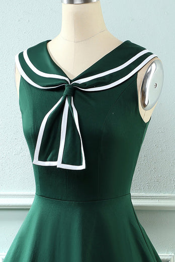 Grøn 1950'er kjole med slips