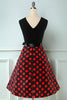 Indlæs billede til gallerivisning Røde prikker Vintage 1950&#39;erne Kjole