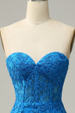 Havfrue kæreste Royal Blue Long Prom Kjole med Criss Cross Back