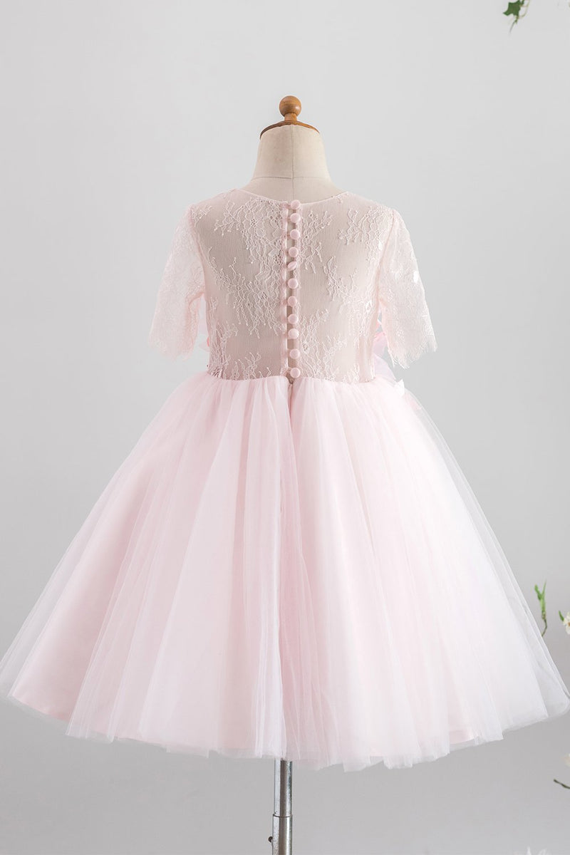 Indlæs billede til gallerivisning Pink tyl blomst pige kjole