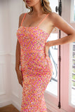 Havfrue Spaghetti stropper Coral Pailletter Prom Kjole