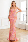 Havfrue Spaghetti stropper Coral Pailletter Prom Kjole