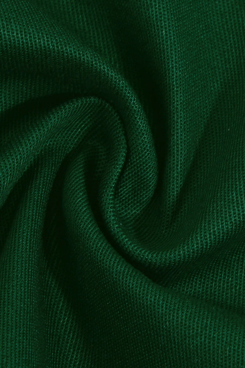 Indlæs billede til gallerivisning Grøn V-hals Korte ærmer 1950&#39;erne Swing Dress