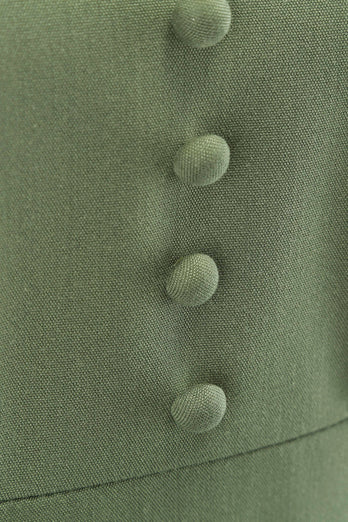 Grøn V-hals Lange Ærmer Vintage Gyngekjole