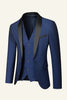 Indlæs billede til gallerivisning Mørkeblåt sjal revers 3 stk. bryllupsdragter til mænd
