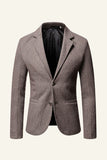 Khaki Tweed hakkede revers mænd bryllup blazer