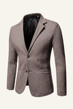 Khaki Tweed hakkede revers mænd bryllup blazer