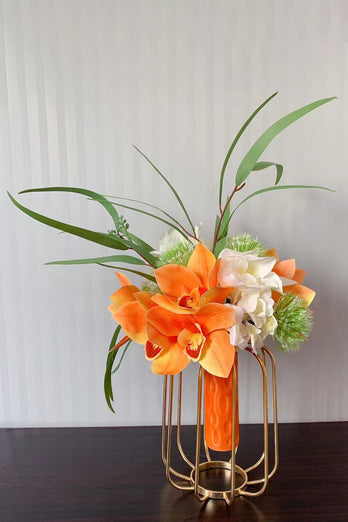 Orange brud eller brudepige bryllup buket (Vase ikke inkluderet)