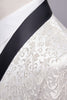 Indlæs billede til gallerivisning Hvidt sjal Revers Jacquard Prom Mænds 2 stykker dragter