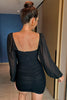 Indlæs billede til gallerivisning Langærmede Bodycon Lille sort kjole
