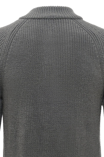 Grå sweater med fuld lynlås til mænd