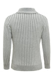 Grå stativkrave Mænds pullover sweater