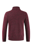 Bourgogne mænds afslappede stativkrave Cardigan lynlås kabelstrikket sweater