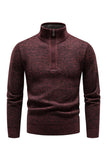 Bourgogne Mænds Casual Stand Krave Sweater