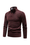 Bourgogne Mænds Casual Stand Krave Sweater