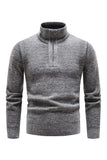 Bourgogne Mænds Casual Stand Krave Sweater