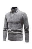 Bourgogne Mænds Casual Stand Krave Sweater