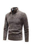 Bourgogne Mænds Casual Stand Krave Sweater