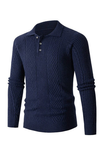 Grå mænds afslappede ståkrave pullover sweater