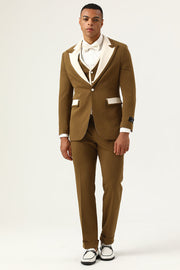 Brown Peak Lapel Single Button Mænds Prom dragter