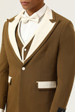 Brown Peak Lapel Single Button Mænds Prom dragter