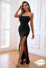 Indlæs billede til gallerivisning Sheath Sweetheart Black Prom kjole med split front