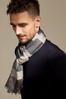 Grøn Plaid Cashmere Blød Mænds Tørklæde