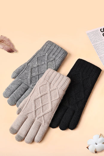 Sorte strikkede handsker