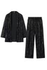 Indlæs billede til gallerivisning Sparkly Black Sjal Revers Pailletter 2 stk Kvinder Prom Suits
