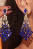 Royal Blue Rhinestone Stud Øreringe