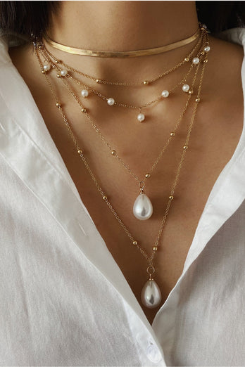 Vanddråbe perle vedhæng halskæde