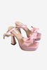 Indlæs billede til gallerivisning Pink Chunky High Heel sandaler med sløjfe