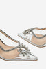 Indlæs billede til gallerivisning Rhinestone pink spids tå stiletto sandaler