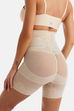 Abrikos Højtaljet Butt-Lifting Korset Blonde Åndbar Shapewear