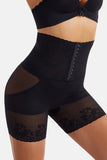 Abrikos Højtaljet Butt-Lifting Korset Blonde Åndbar Shapewear