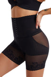 Abrikos Højtaljet Butt-Lifting Korset Blonde Åndbar Shapewear