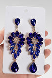 Royal Blue Vintage Rhinestone Teardrop Dangle øreringe