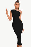 Bodycon en skulder sort festkjole
