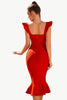 Indlæs billede til gallerivisning Rød kæreste havfrue Midi korset cocktail kjole