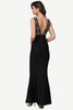Indlæs billede til gallerivisning Dyb V-hals sort formel kjole med blonder