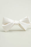 Hvid justerbar satin butterfly formel smoking bowtie