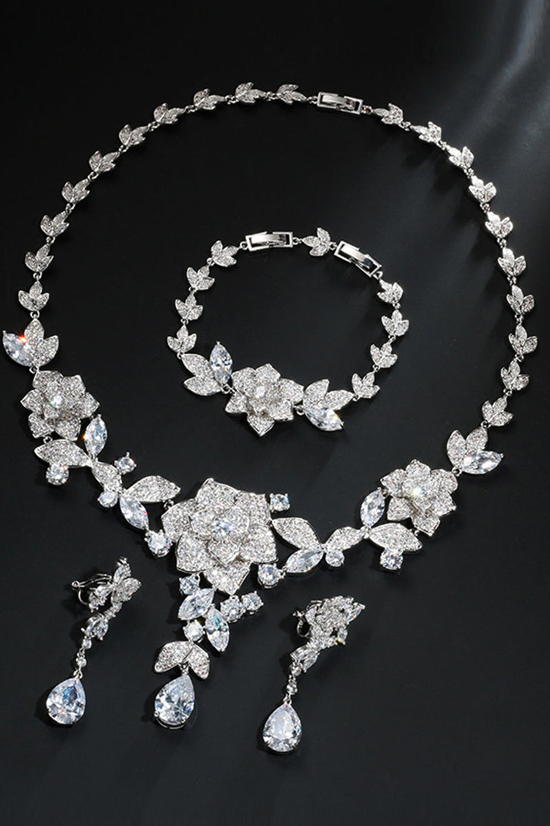Indlæs billede til gallerivisning Royal Blue Flower armbånd halskæde smykker sæt
