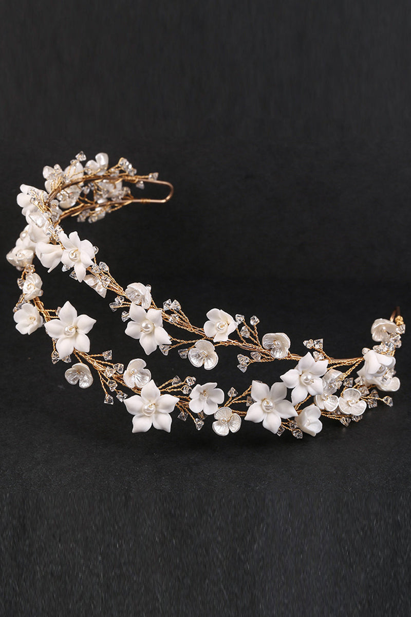 Indlæs billede til gallerivisning Hvide blomster brude medaljoner