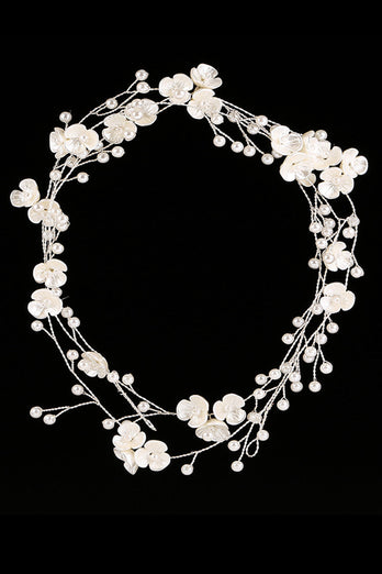 Blomst hvid brude pandebånd