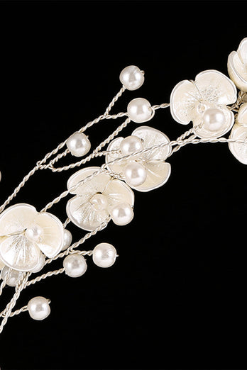 Blomst hvid brude pandebånd